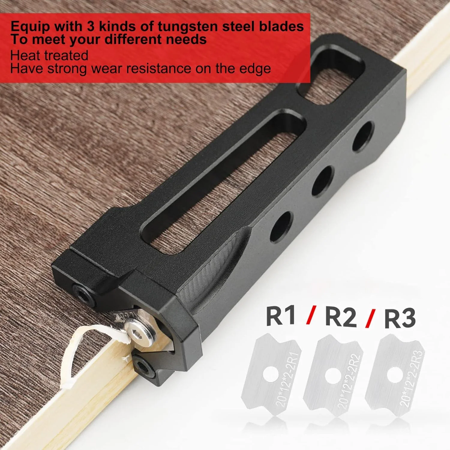 Holzbearbeitungs Eckhobel, Holzhobel Fasenhobel mit 3 Klingen, Manuelle Kantenschneiden Hobel Anfase - Image 2