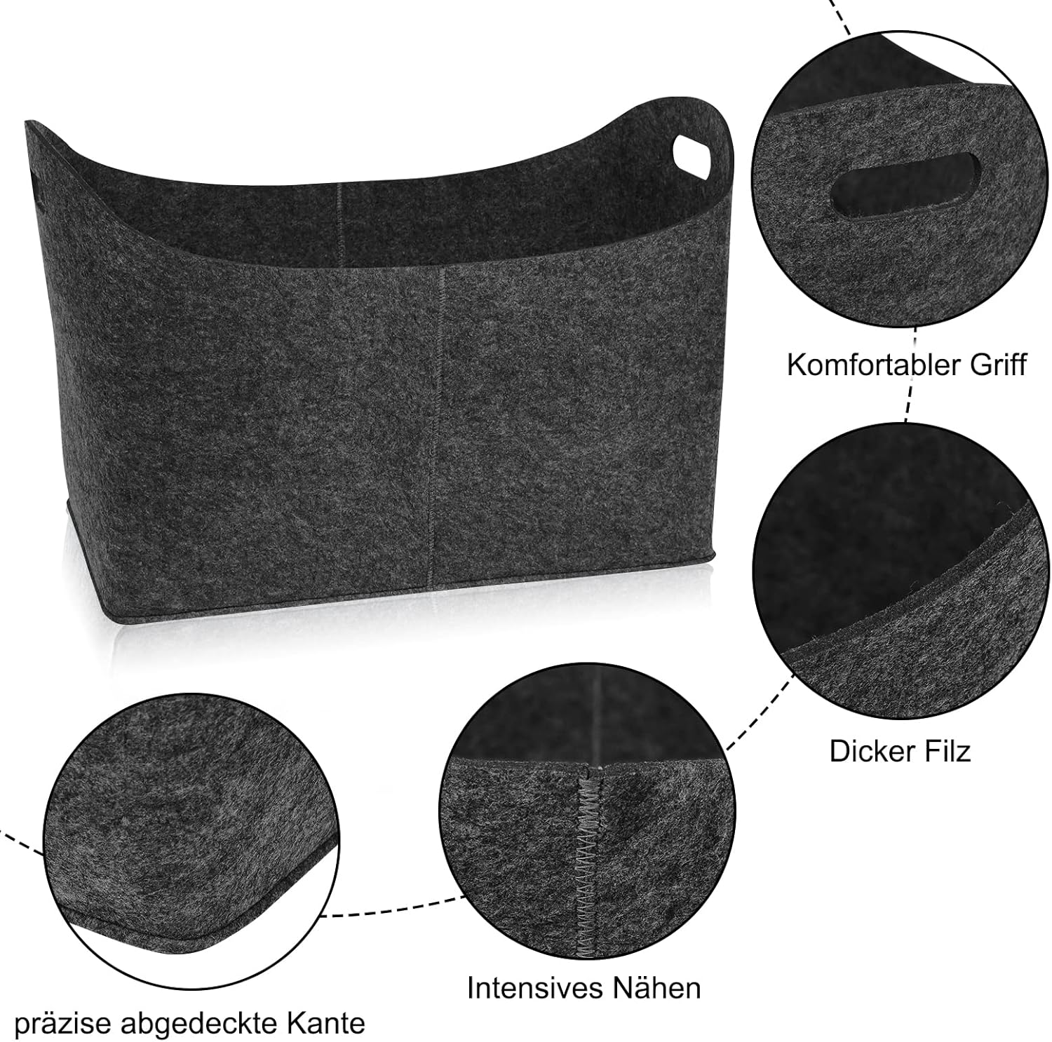 Holzkorb für Kaminholz Kaminholzkorb für Kamin Brennholz Holzkörbe Kaminholz Aufbewahrung Innen Feue - Image 5