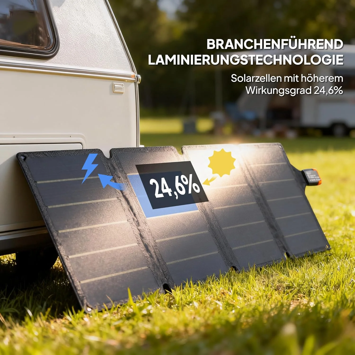 HOMCOM Faltbares Solarpanel 36W 13,2V Tragbares Outdoor Solarladegerät mit USB-A, Typ-C Tragetasche - Image 6