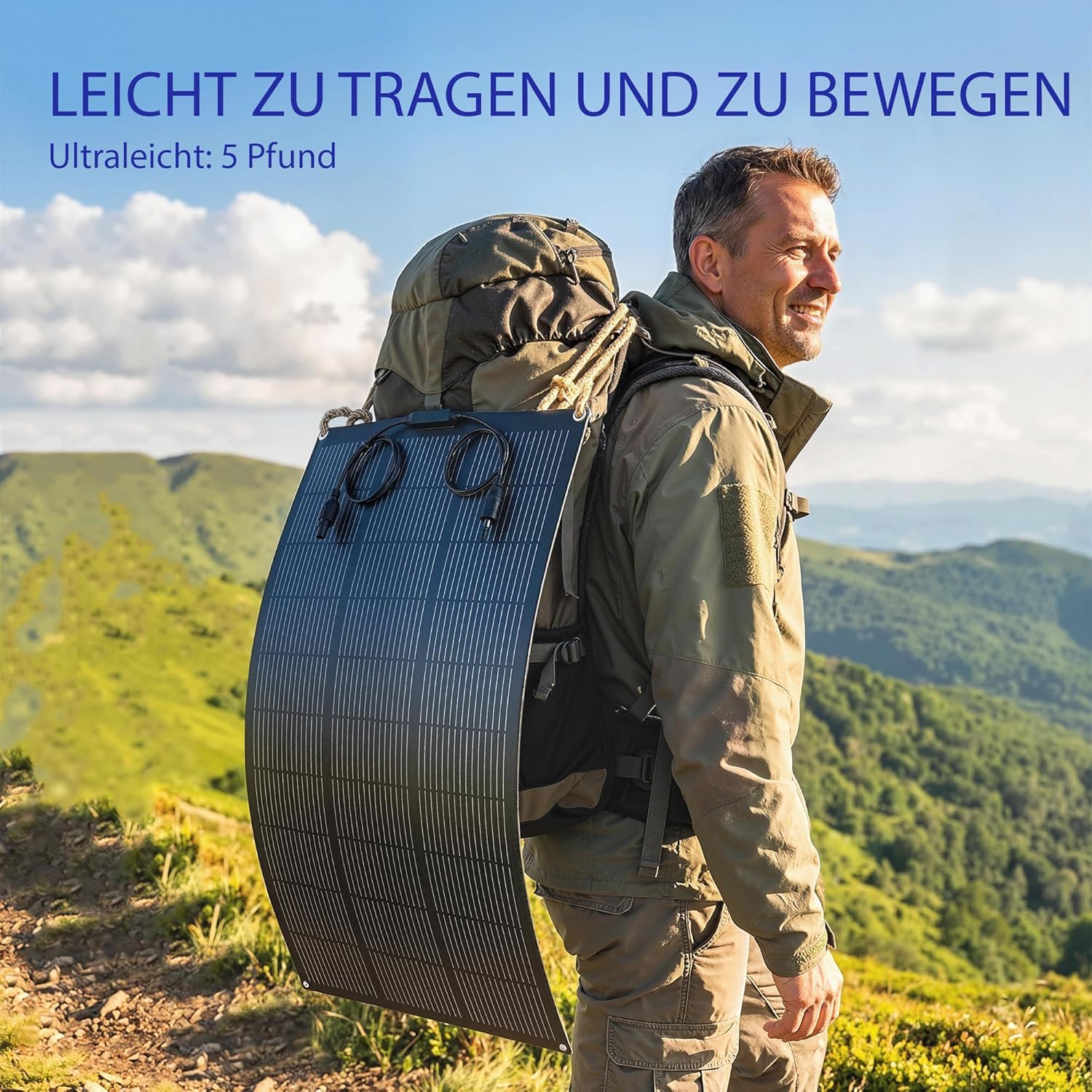 HOMCOM Solarpanel 100W 18V Tragbares Outdoor Solarladegerät mit 2 USB, LCD-Anzeige IP67 Wasserdicht - Image 5