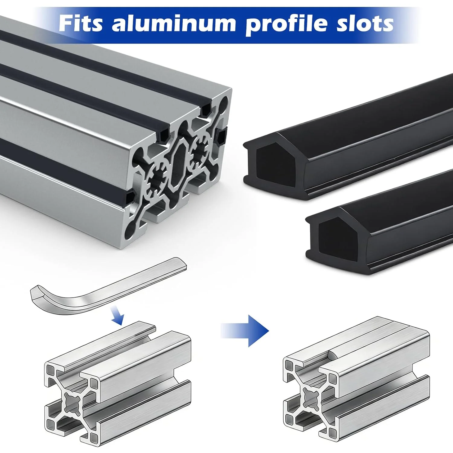 Homtone Aluprofil-Kantenstreifen 8mm Nut, 30x30/40x40 Aluprofil-Zubehör, flammhemmende Weich-PVC-Sch - Image 4