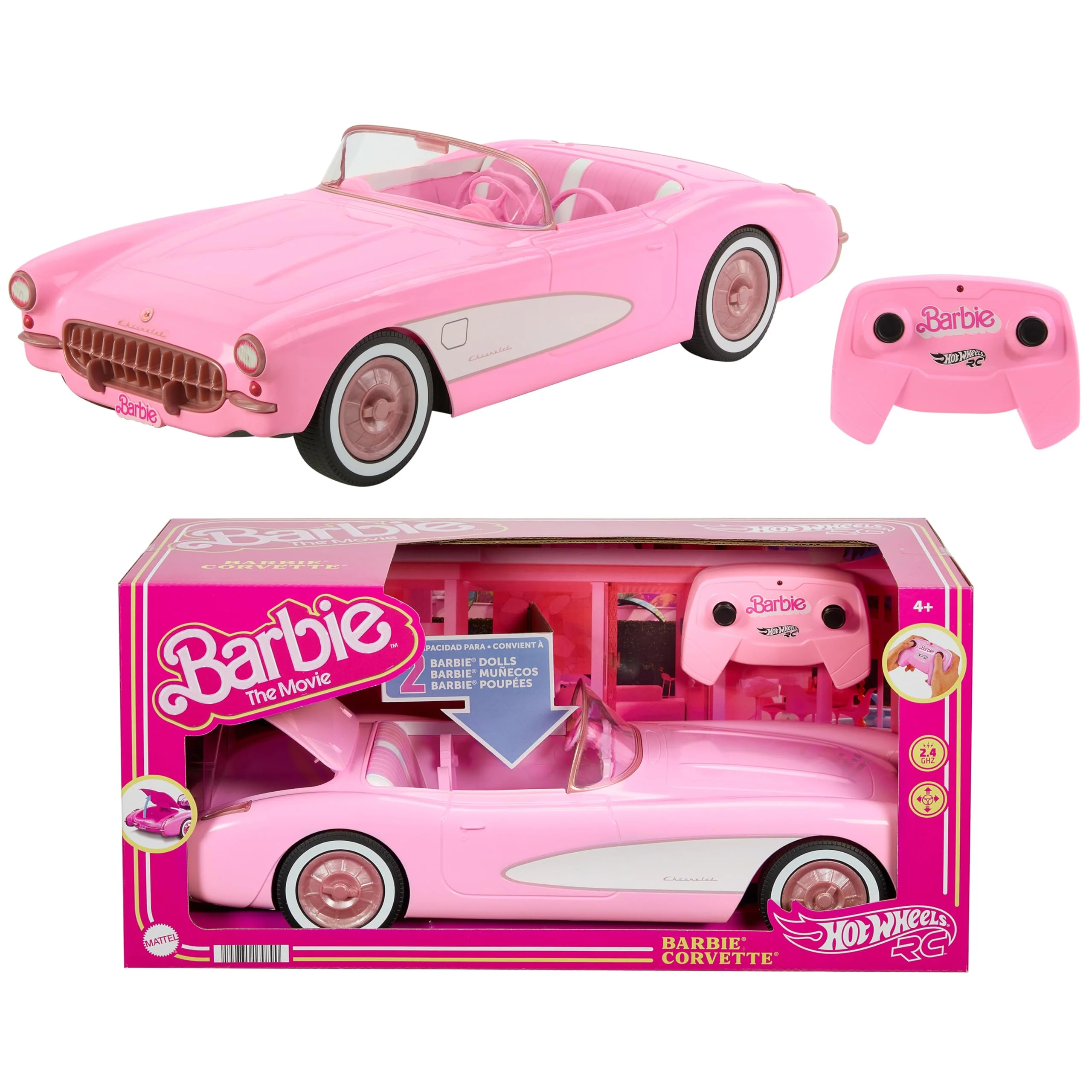 Hot Wheels Ferngesteuertes Auto, R/C Barbie Corvette - ferngesteuertes Fahrzeug, 1956 Corvette Sting