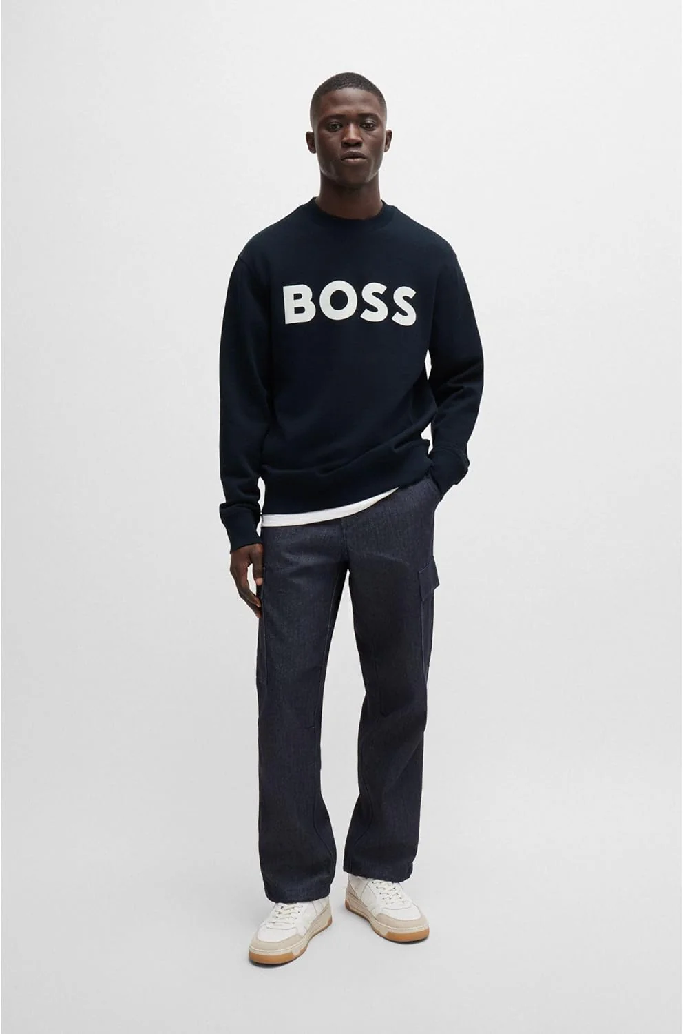HUGO BOSS Herren Webasiccrew Sweatshirt L Dark Blue404, L Dark Blue404 - Image 2