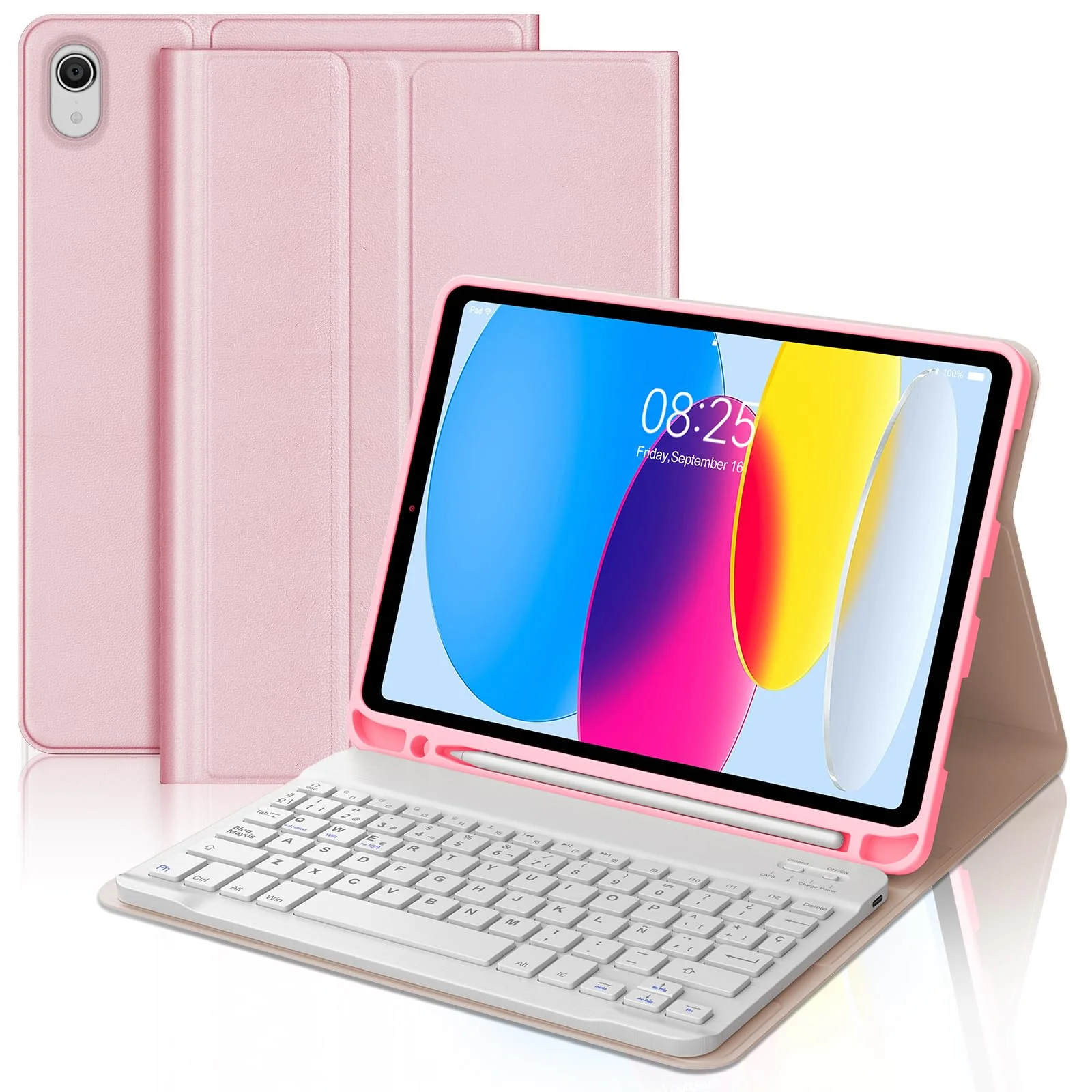 Hülle Tastatur für iPad A16 11/10 Generation (2025/2022) 11/10.9 Zoll mit QWERTZ Deutsche Bluetooth