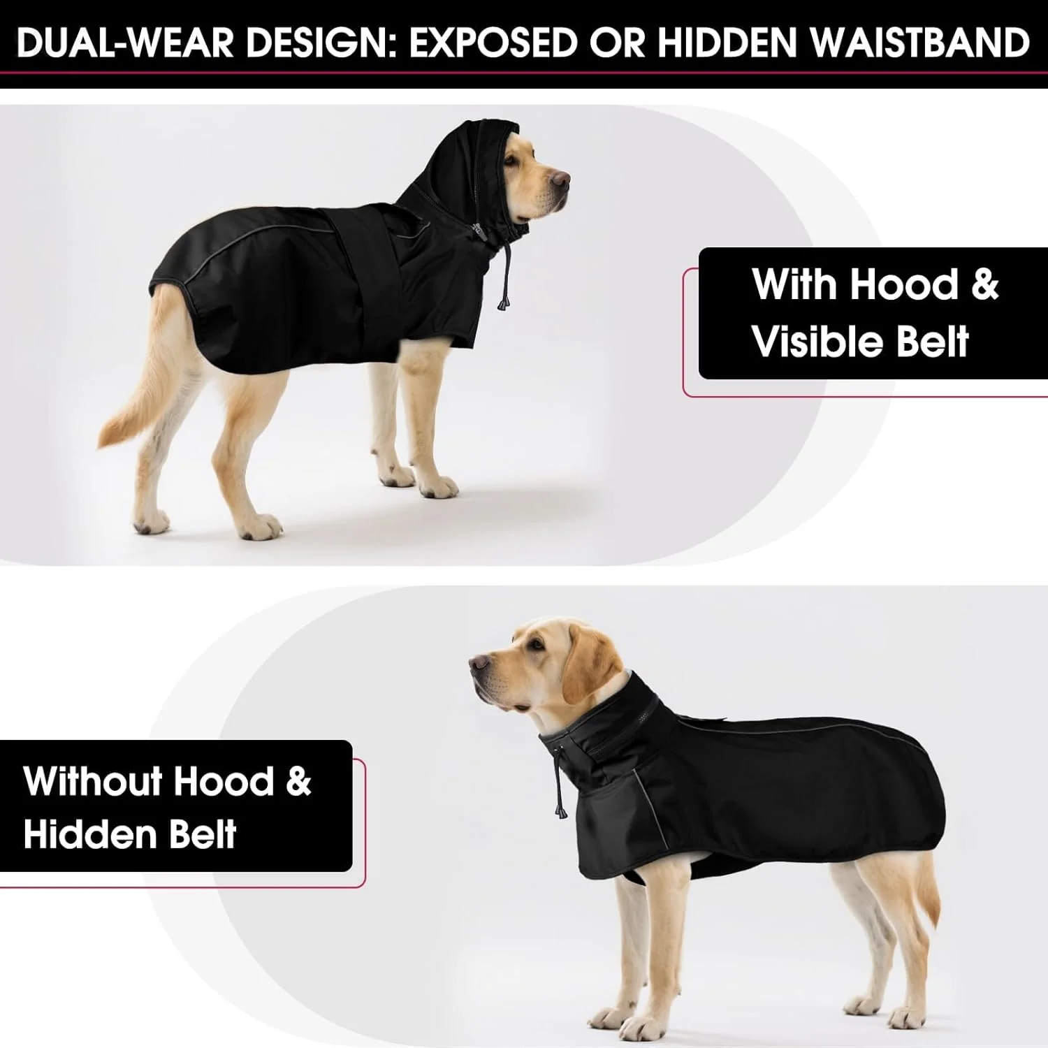 Hunde-Regenmantel – wasserdicht und reflektierend, verstellbare Passform mit Loch für die Leine und - Image 4