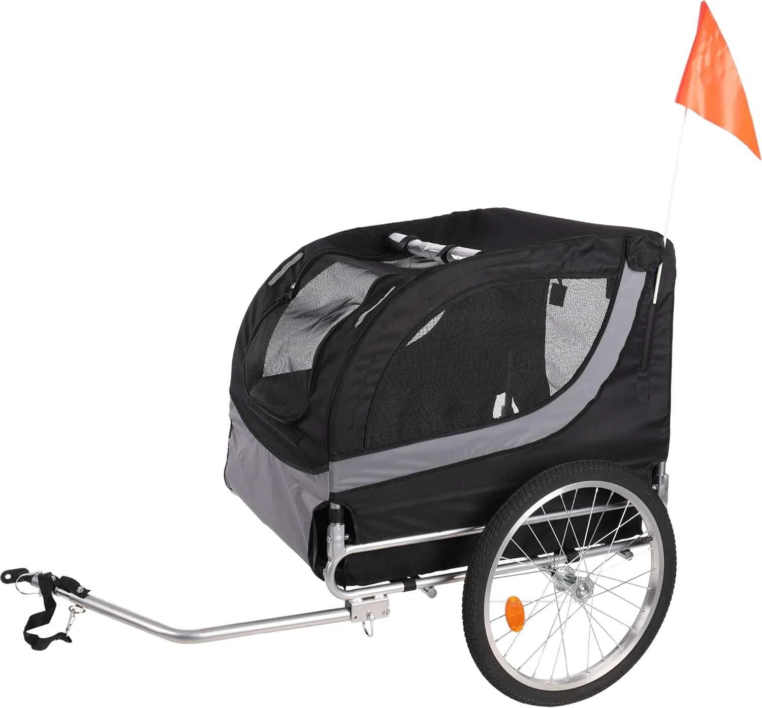 hundeanhänger für Fahrrad - fahrradanhänger Hunde - Flamingo Tybalt schwarz - A:76 cm B:57 cm C:65,5 - Image 3