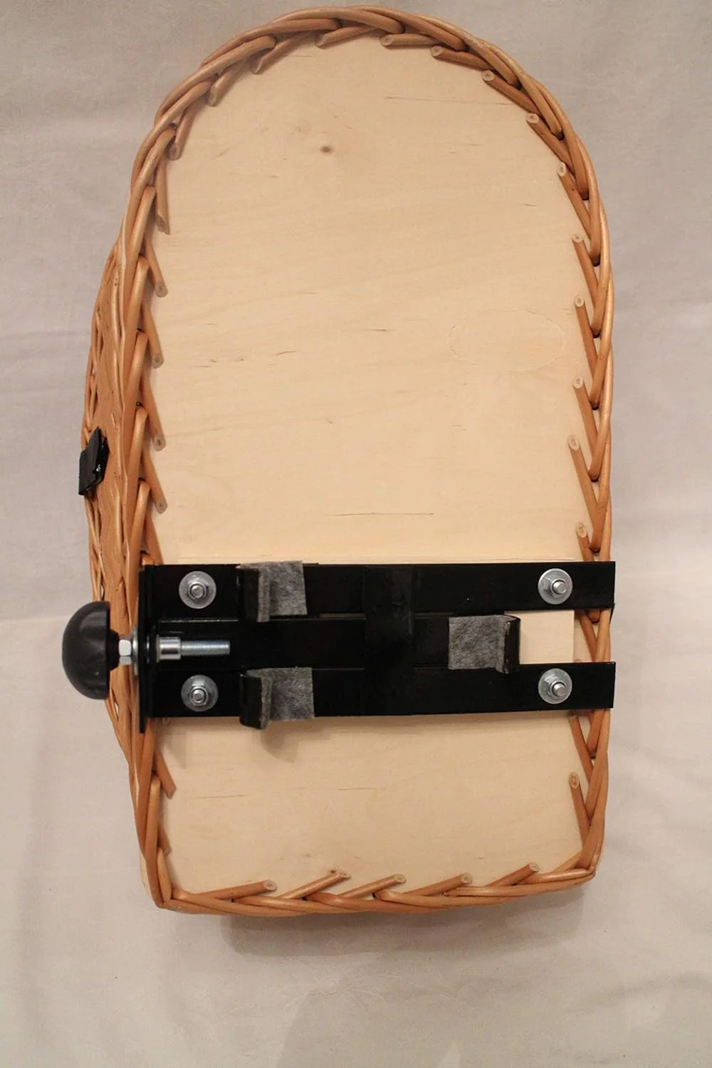 Hundefahrradkorb für Gepäckträger aus Weide mit Metallgitter und Kissen Natur XL oder XXL Gepäckträg - Image 6