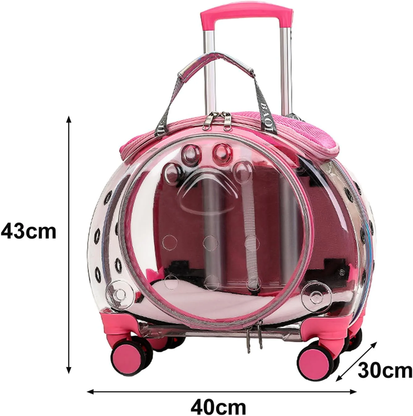Hunderucksack bis 5 kg, Katzenrucksack mit Rollen, Modisch, Tragbar, Transparent, Komfortabel, Katze - Image 8