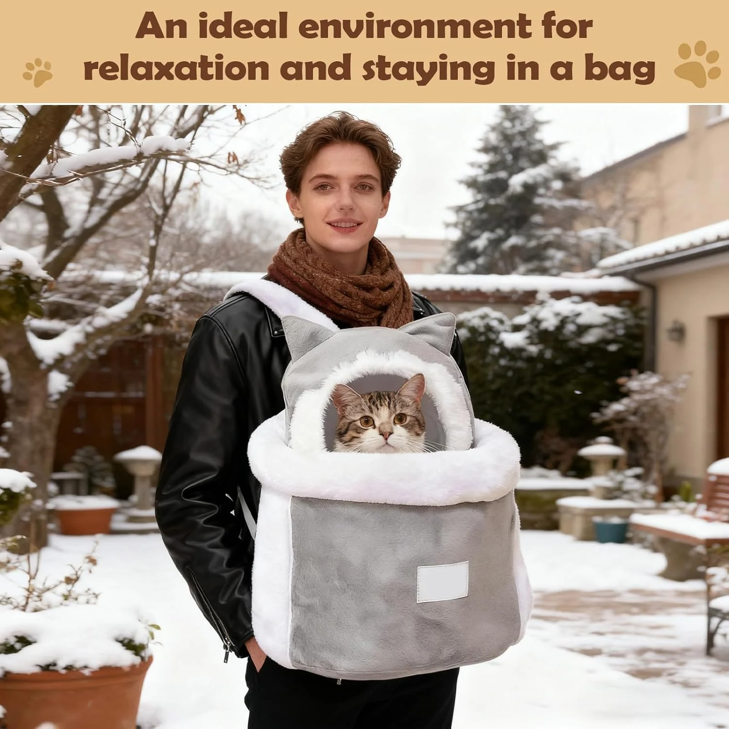 Hundetrage In Form Eines Rucksacks | Offenes Design Und Wärmende Sling Tasche,Offenes Design Tragetu - Image 7