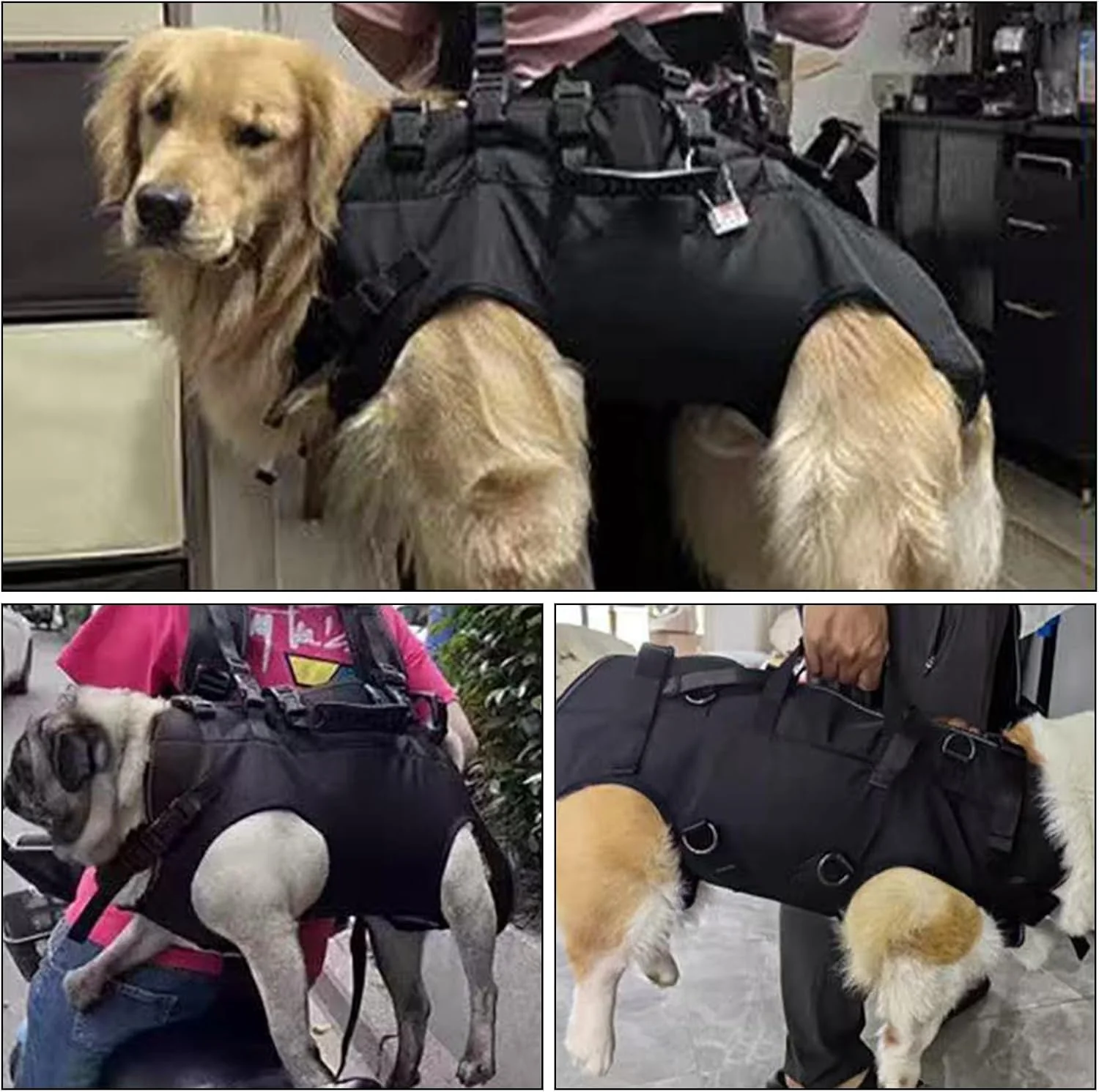 Hundetrage | Verstellbares Tragegeschirr Für Hunde - Pflegehilfe Für Reisen Spaziergänge Rettungsein - Image 5