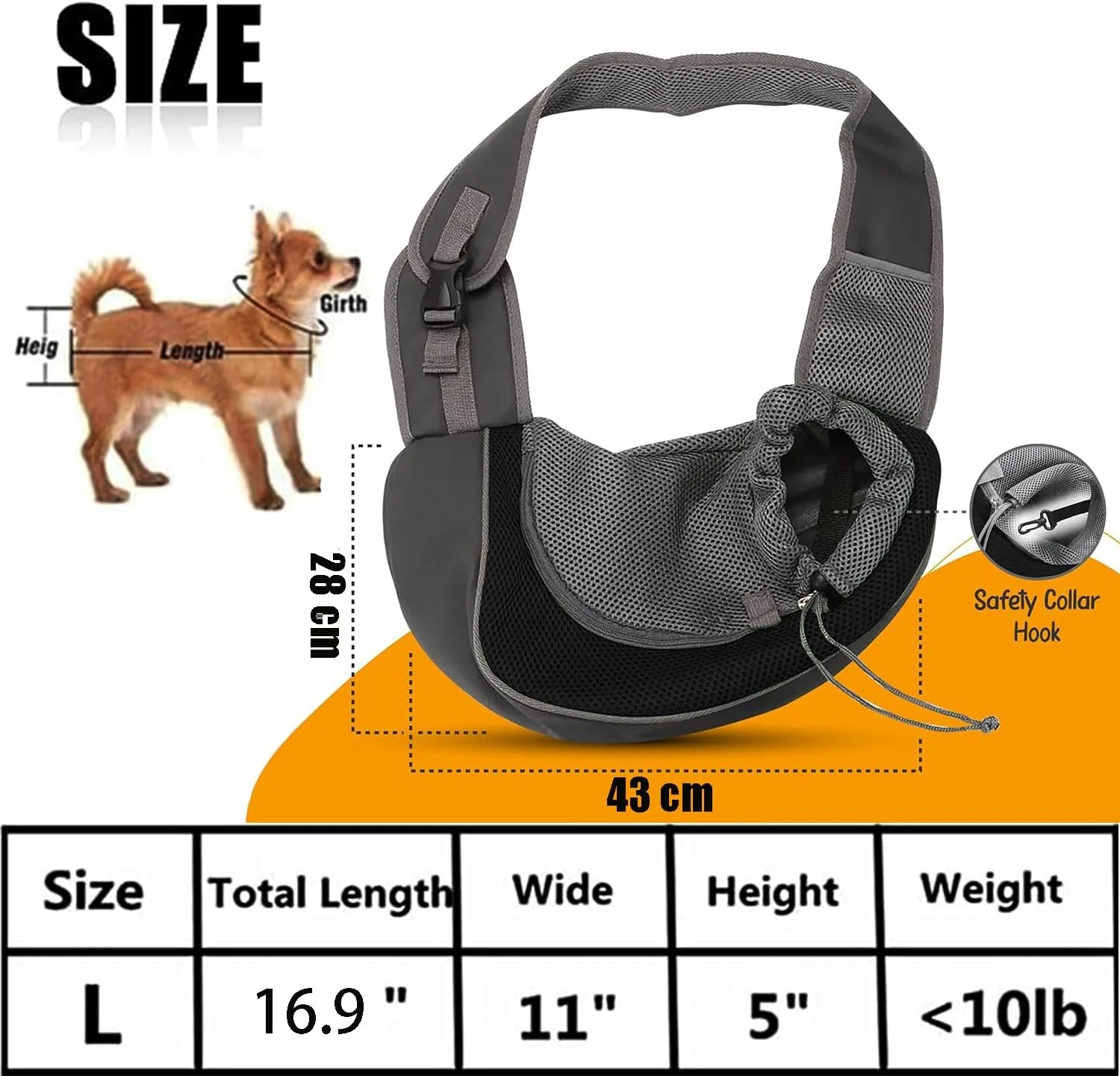 Hundetragetasche,Hundetragetasche Welpen, Haustier Hundetasche mit verstellbarem, Welpen Umhängetasc - Image 3