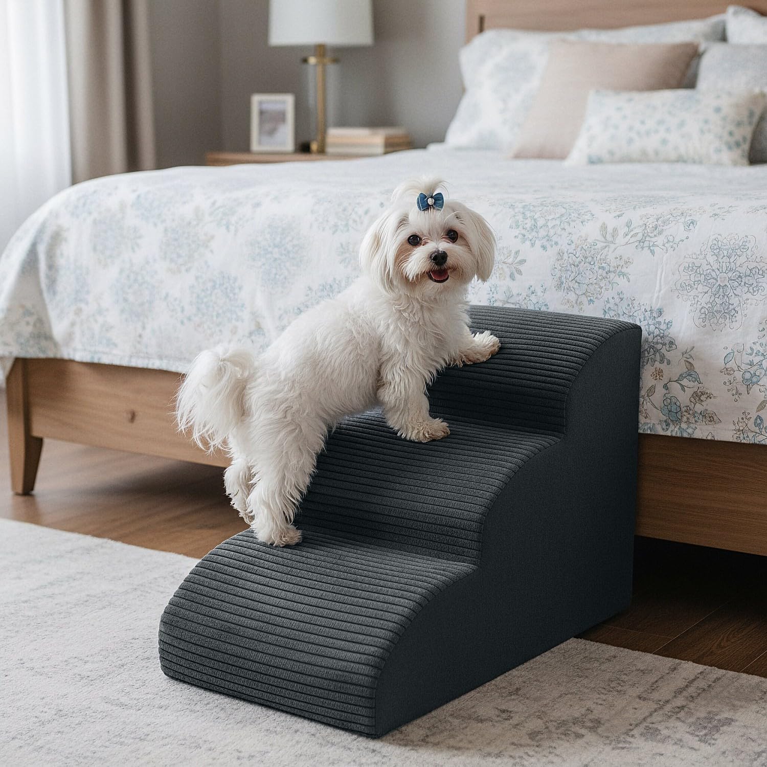 Hundetreppe 3 Stufen - 60 x 30 x 40 cm - rutschfest Weich für Kleine Hunde Haustiertreppe Stabil Sic - Image 3