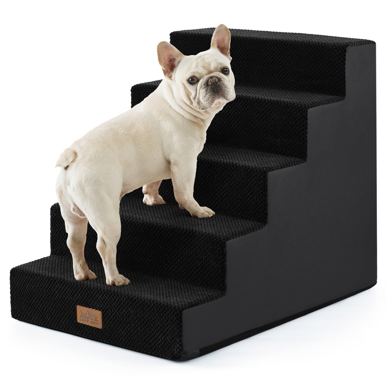 Hundetreppe für Kleine Hunde, 5 Stufen Breiter Haustiertreppe für Bett Couch Auto, 60cm Hoch Hochdic