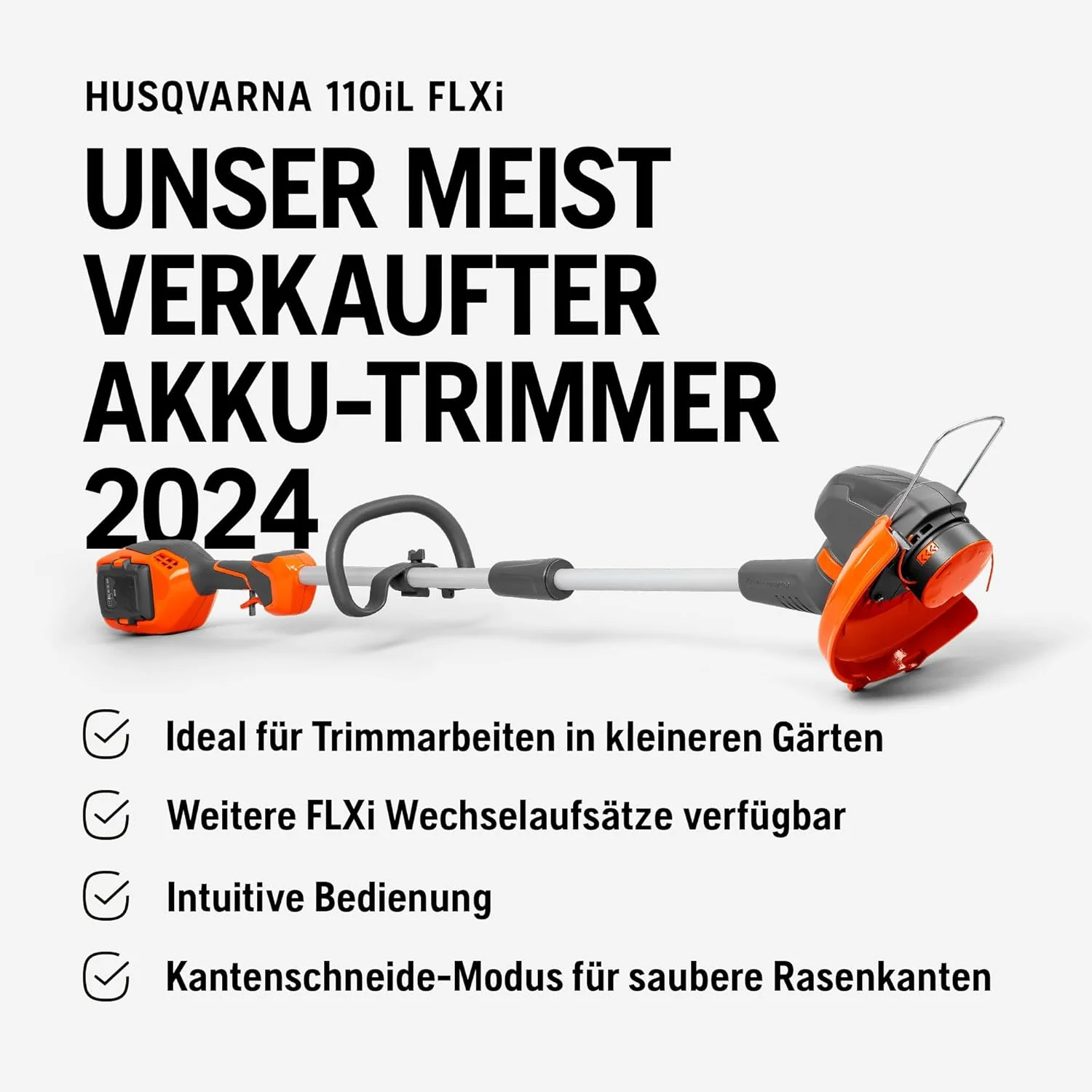 Husqvarna 110iL 36V Akku-Rasentrimmer – Leichtes, leises, vielseitiges Multifunktions-Werkzeug mit K - Image 3