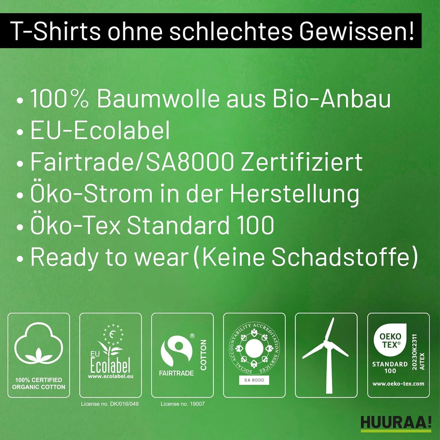 Huuraa Herren T-Shirt Wassermann Sternzeichen Zeichen Bio Baumwolle Fairtrade Oberteil Grösse S-3XL - Image 4