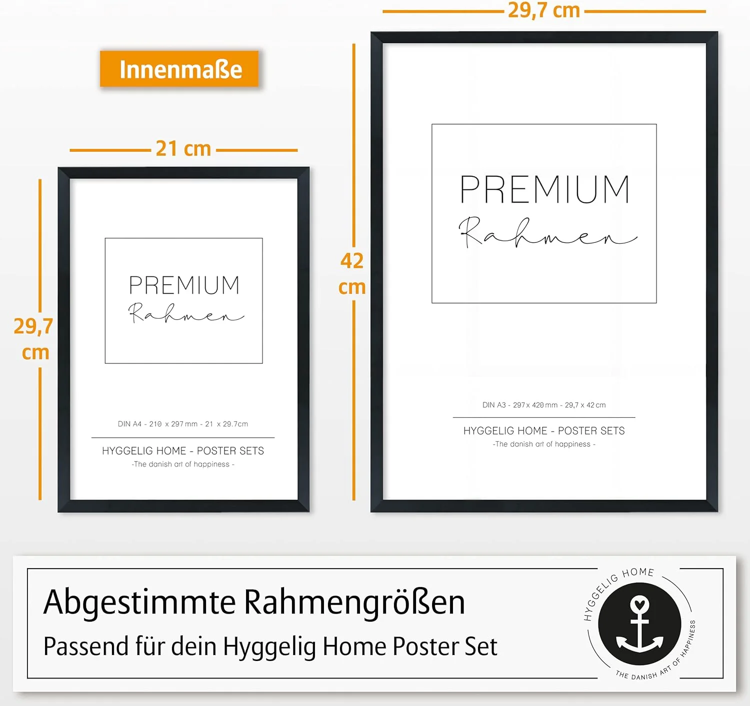 Hyggelig Home Premium Poster Set - 7 harmonische Bilder Palme schwarz weiss - Set Palmenblatt- mit R - Image 4