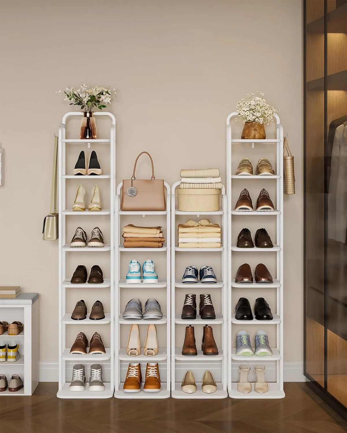 Hzuaneri Vertikales Schuhregal, 6-Stöckige Schuhregale, Schuhturm für Kleine Räume, Freistehend, Ver - Image 7