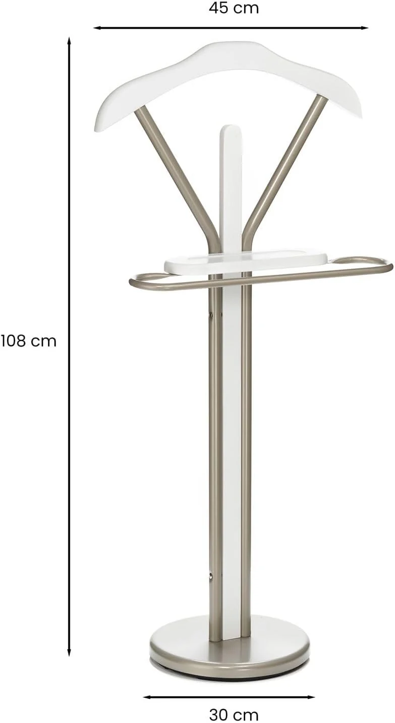 IDIMEX Herrendiener FABIO mit Hosenbügel und Ablage, Champagner/Weiss - Stummer Diener Kleiderbutler - Image 4