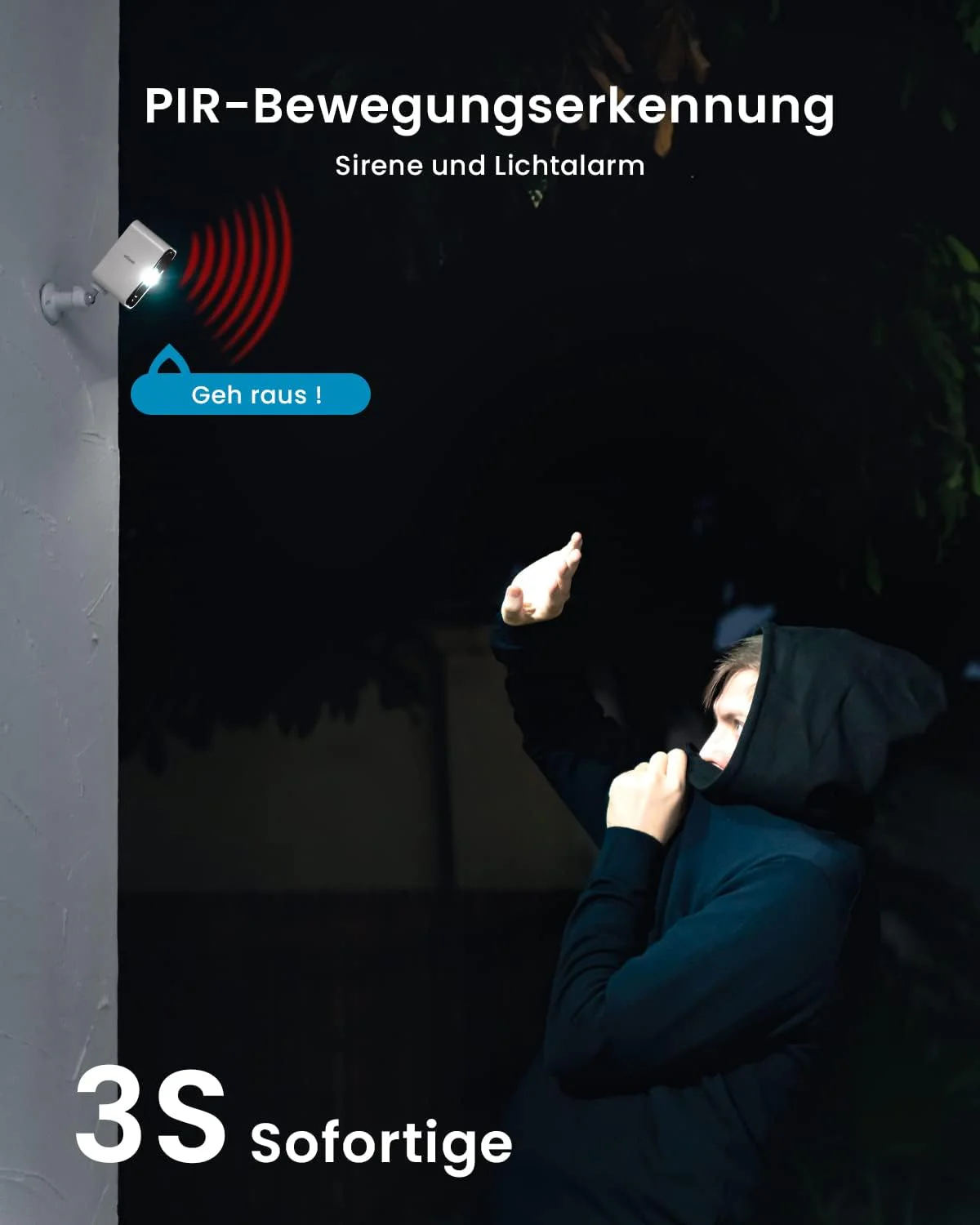 ieGeek 2K Überwachungskamera Aussen Akku: Kabellose WLAN Überwachungskamera aussen/innen mit farbige - Image 5