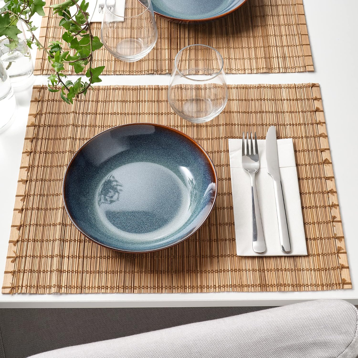 Ikea DISHWARE_PLATE, rund, tief, 21 cm, blau, nur Handwäsche, Schweden - Image 4