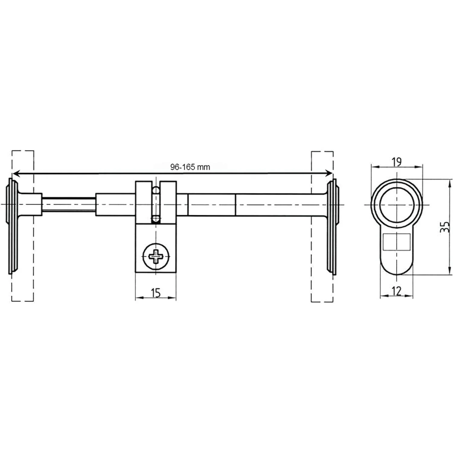 IKON Blindzylinder variabel FS 1539 ABM=96-165 96-165 mm, 96-165 mm - Image 3