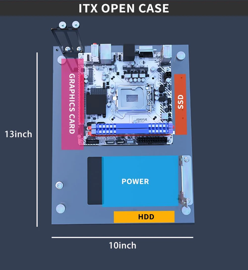 Individualisierbares Open Frame-PC-Gehäuse aus Acryl für ITX Motherboards - Gaming- und Testbank-Rac - Image 2