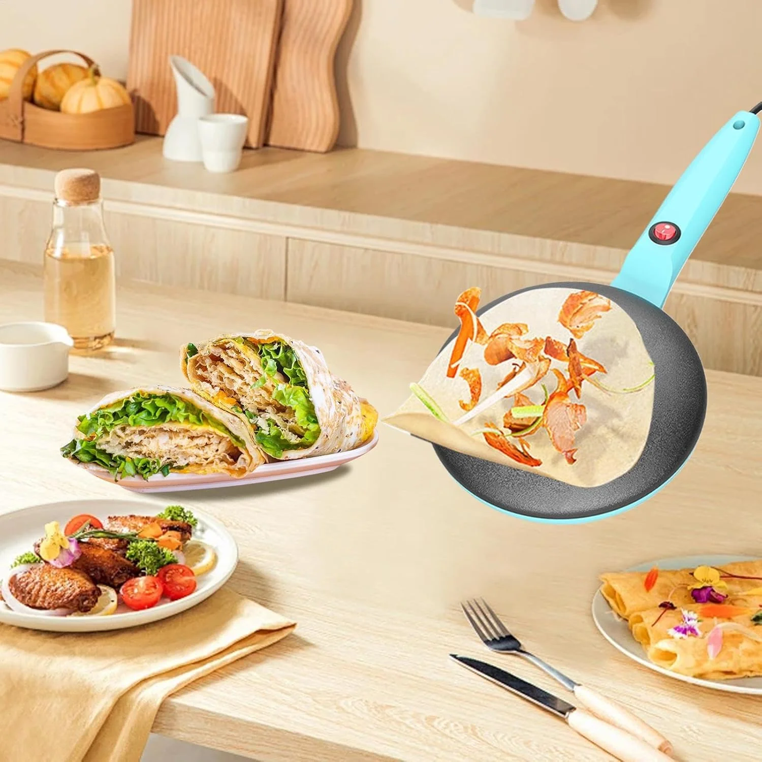 Instant-Crêpe-Maker, Crêpe-Maker | Frühstückspfanne - 7,8 Zoll automatische Temperaturregelung Insta - Image 2