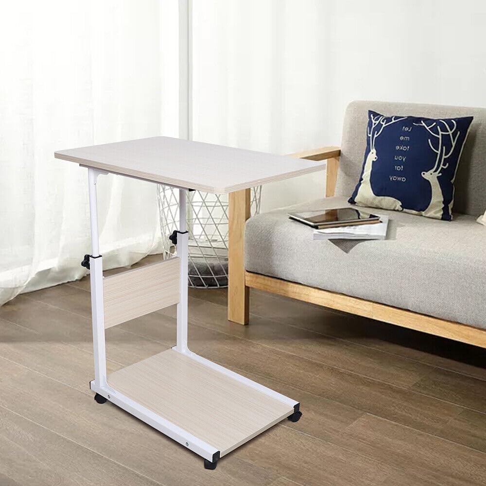 InSyoForeverEC Laptoptisch Beistelltisch mit Rollen höhenverstellbarer Sofatisch Kaffeetisch Betttis - Image 5