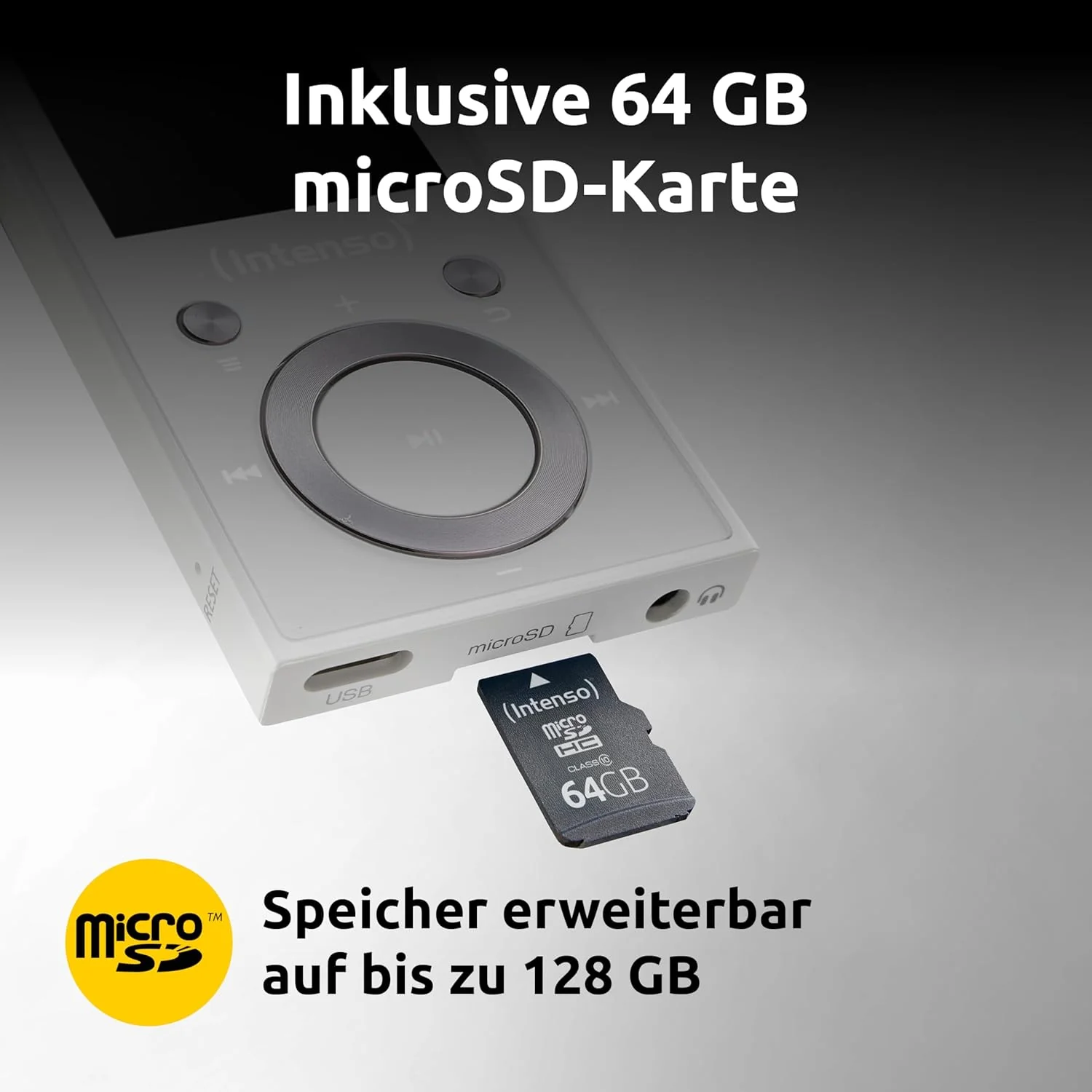 Intenso Video Scooter BT MP3 Player mit Bluetooth 5.0, 1,8 Zoll Farbdisplay, 64 GB microSD, USB-C, b - Image 3