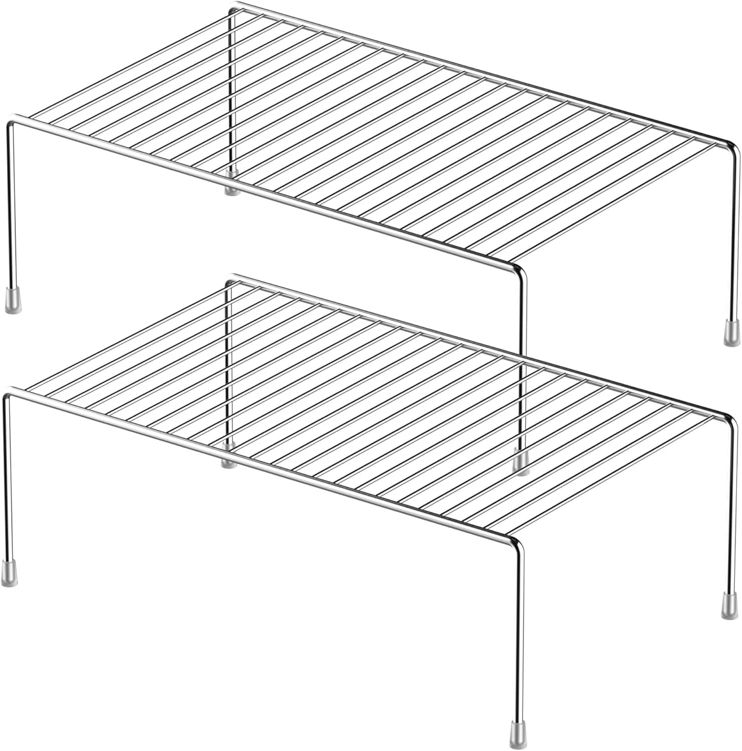 IPEGTOP Küche-Schrank-Organisator, Set von 2 grossen (40 x 24 cm) rostfreien Edelstahl-Gitternregale - Image 7
