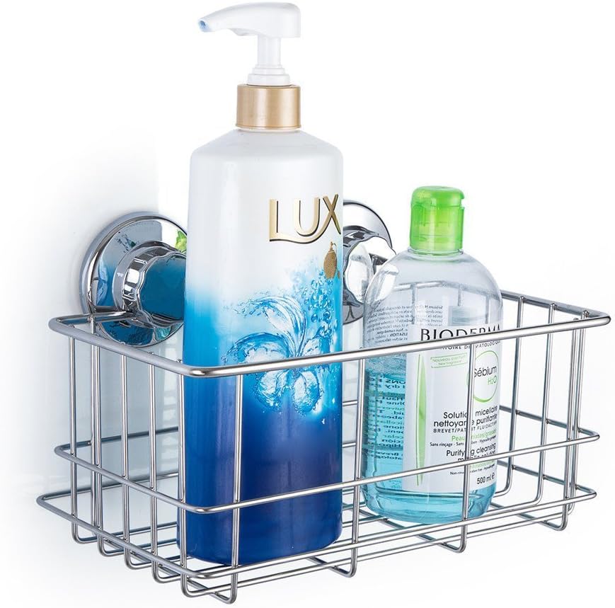 IPEGTOP Suction Cup Deep Shower Caddy Bath Wall Shelf for Large Shampoo Shower Gel Holder Bathroom S - Image 2