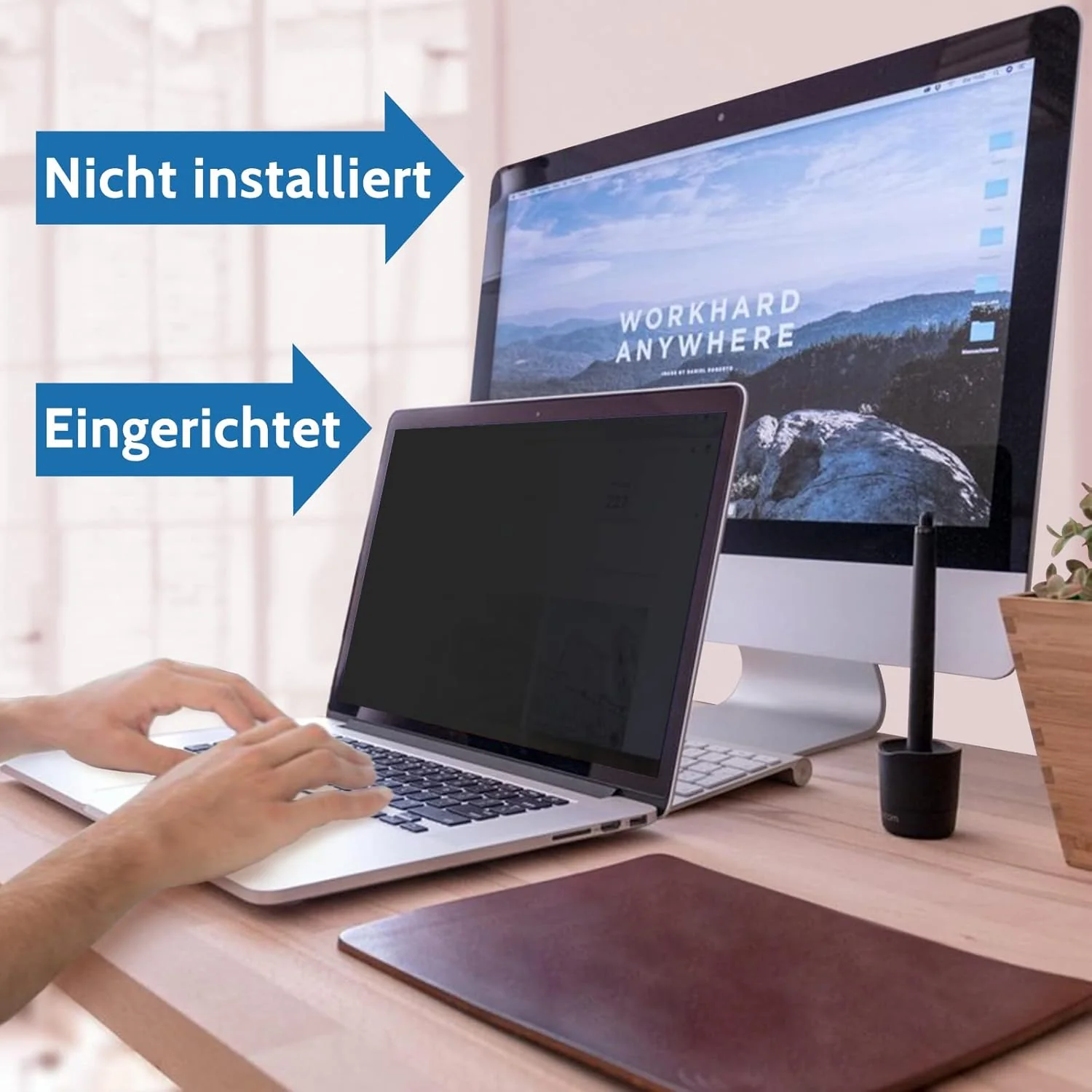 IPROKKO Laptop Sichtschutzfolie 16 Zoll, Abnehmbarer Sichtschutz Seitenverhältnis 16:9 Anti Blaulich - Image 4