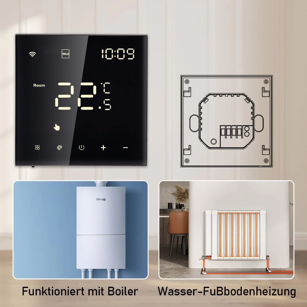 Irishom WiFi Thermostat mit Wasser Fussbodenheizung und Kesselsteuerung,Wchentlich Programmierbar Ra - Image 5