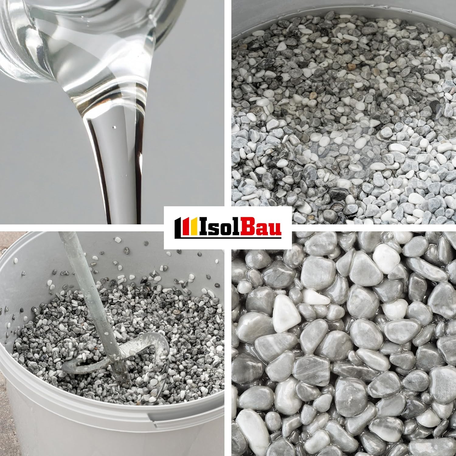 Isolbau - 1 K PU-Bindemittel für Steinteppich - 3 x 0,75 kg - Transparent - Hervorragende Haftung & - Image 4