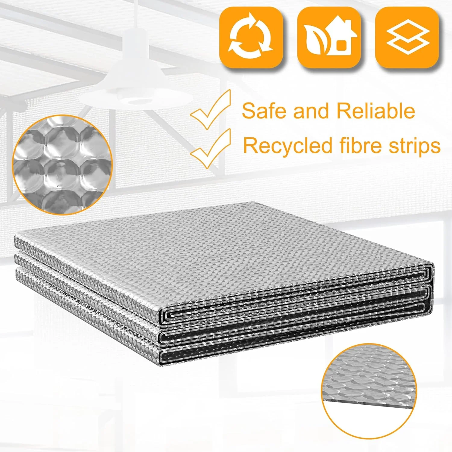 Isolierfolie Dämmfolie, Doppelschicht Aluminiumfolie 1 x 30m 200 g/m², Alu-Luftpolsterfolie für Dach - Image 3