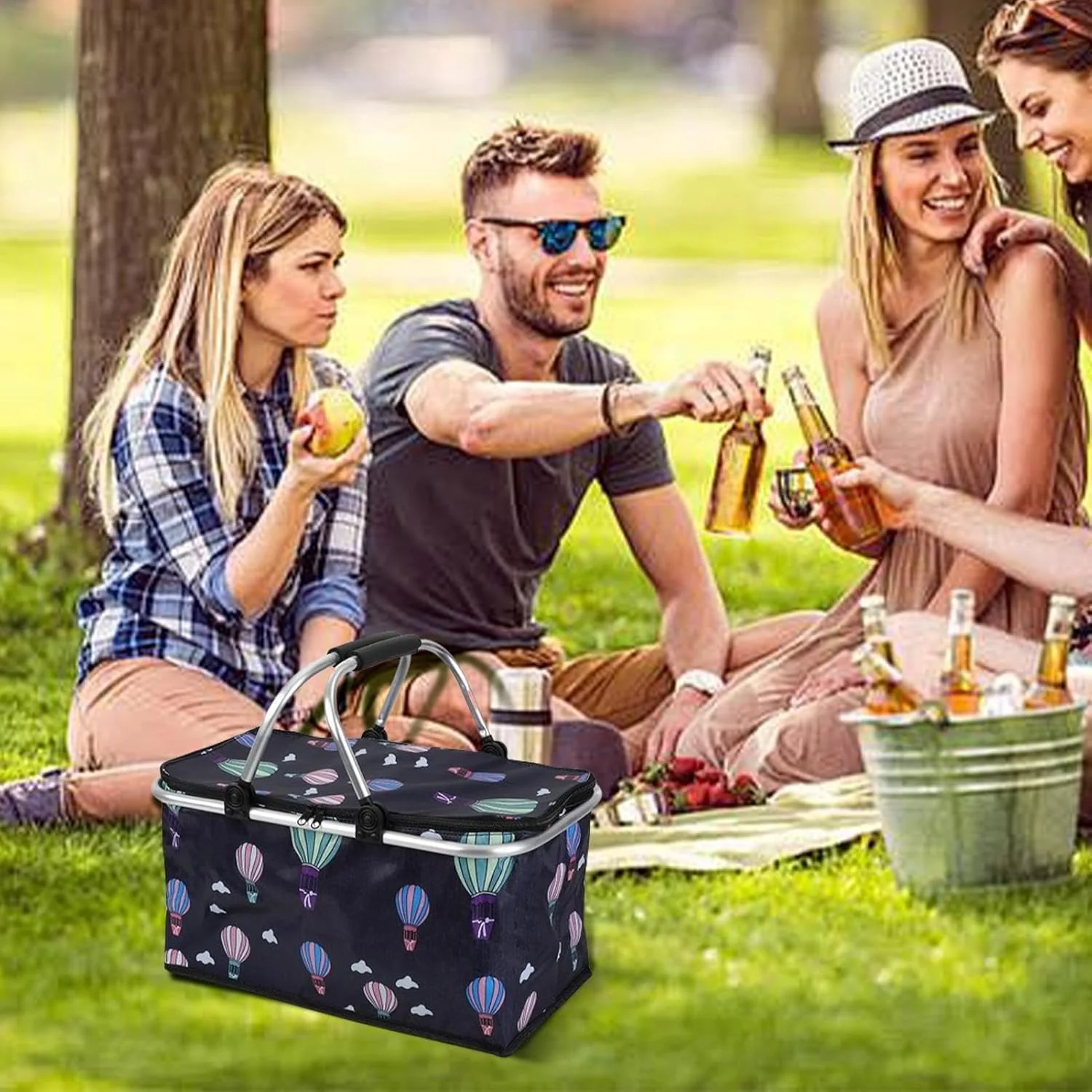 Isolierter Picknickkorb – 30 l tragbarer Bàsket-Kühler | wasserdichter grosser Picknickkorb | Faltba - Image 2