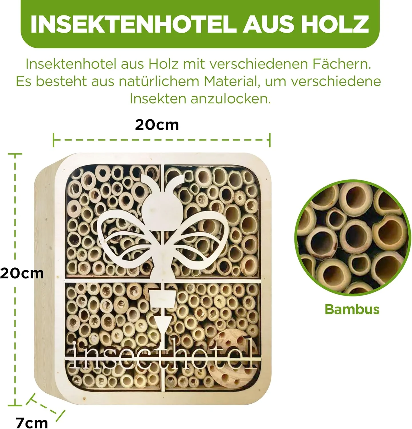 ISOTRONIC Insektenhotel | umweltfreundliches Insektenhaus für Marienkäfer, Bienen und andere Insekte - Image 2