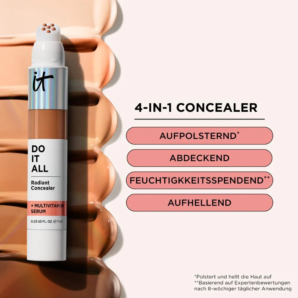 IT Cosmetics Do It All Radiant Concealer, 7 ml, Feuchtigkeitsspendend, aufpolsternder, abdeckender u - Image 6