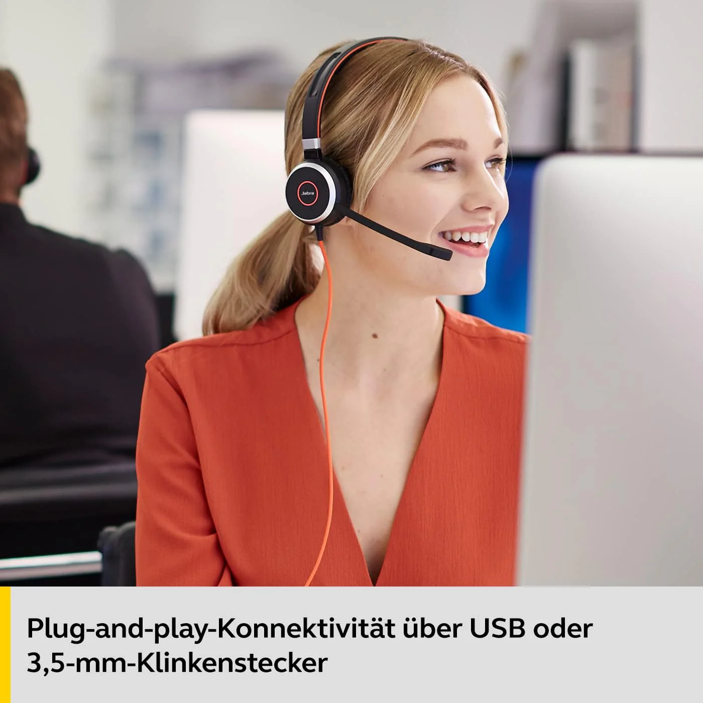 Jabra Evolve 40 MS Mono Headset – Microsoft Teams zertifizierte Kopfhörer für VoIP Softphone mit pas - Image 3