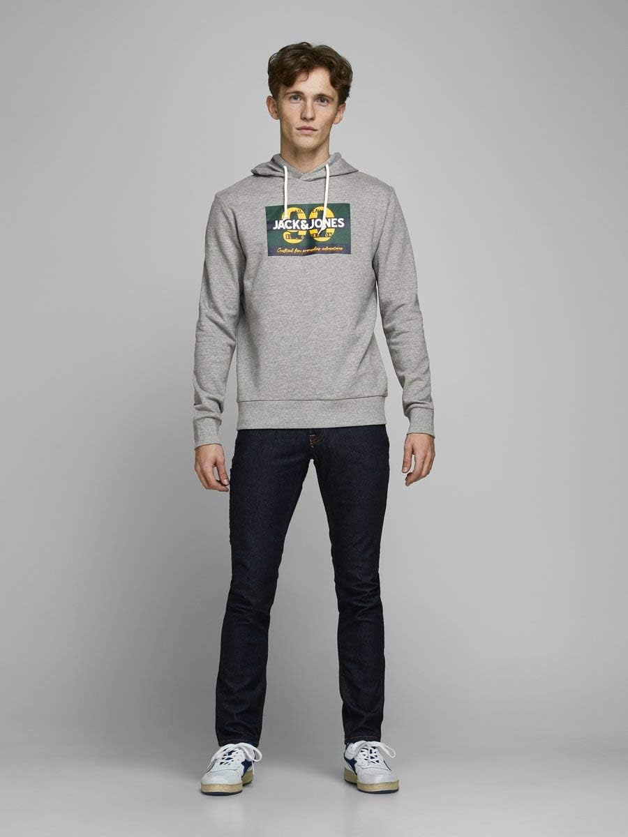 JACK & JONES Damen Jortonni Sweat Hood STS Pullover XXL Light Grey Melange/Print:reg ´90, XXL Light - Image 5