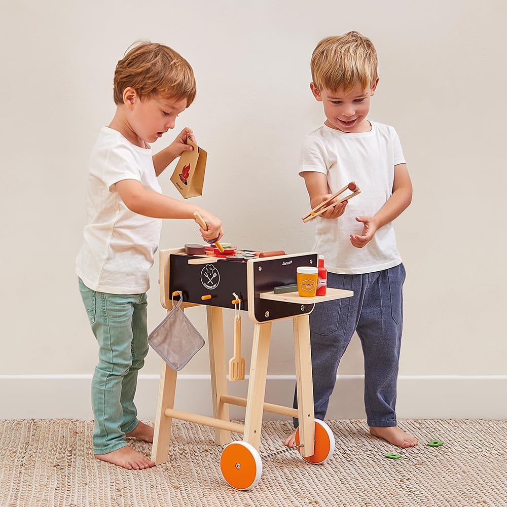 Janod - Grill aus Holz - Rollenspielzeug Küche und Puppengeschirr für Kinder - Inklusive 57 Zubehört - Image 5