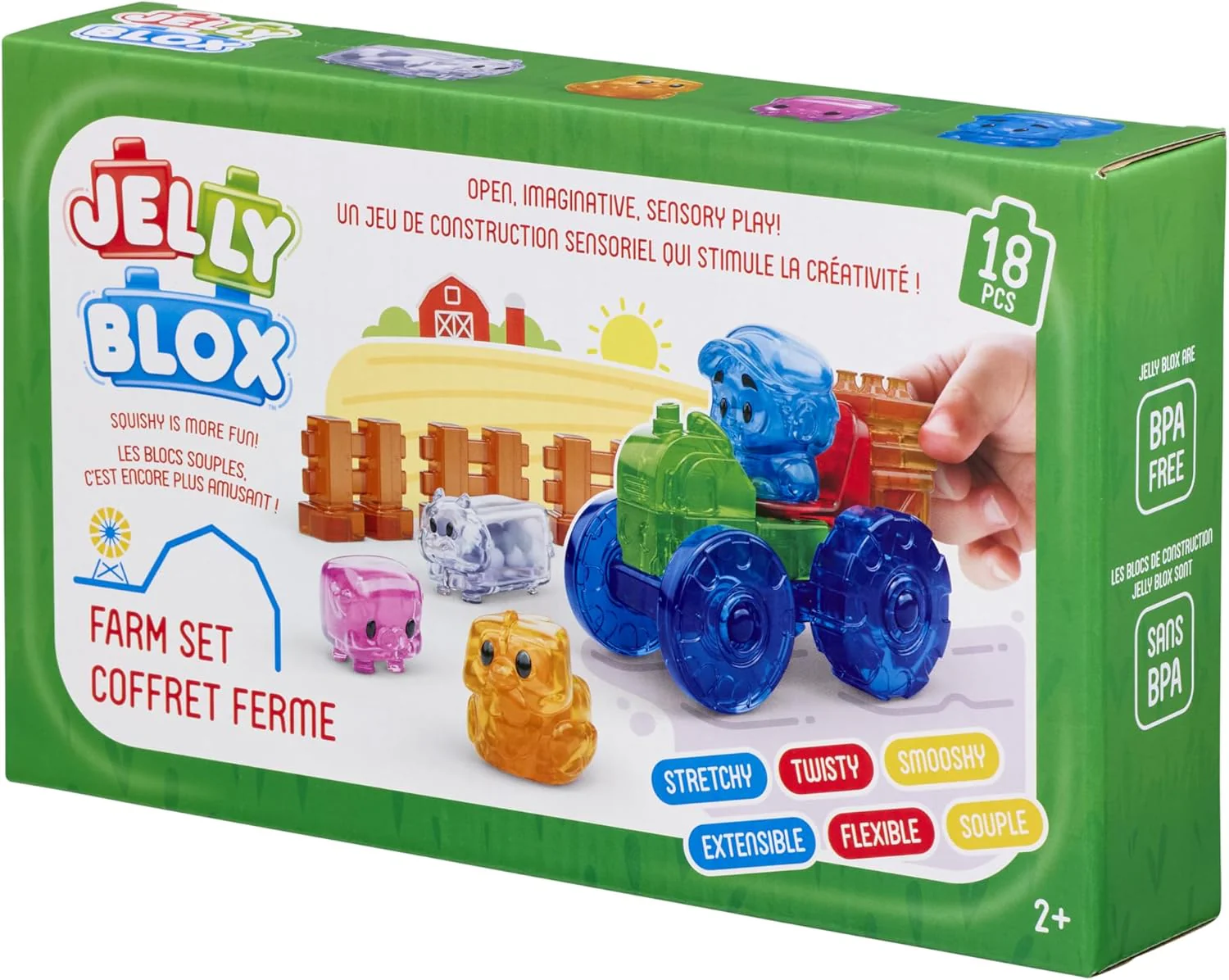 Jelly Blox - Farm Set, Sensorisches Spielzeug für Kinder ab 2 Jahren, Bauset mit 18 weichen, Sensori - Image 7