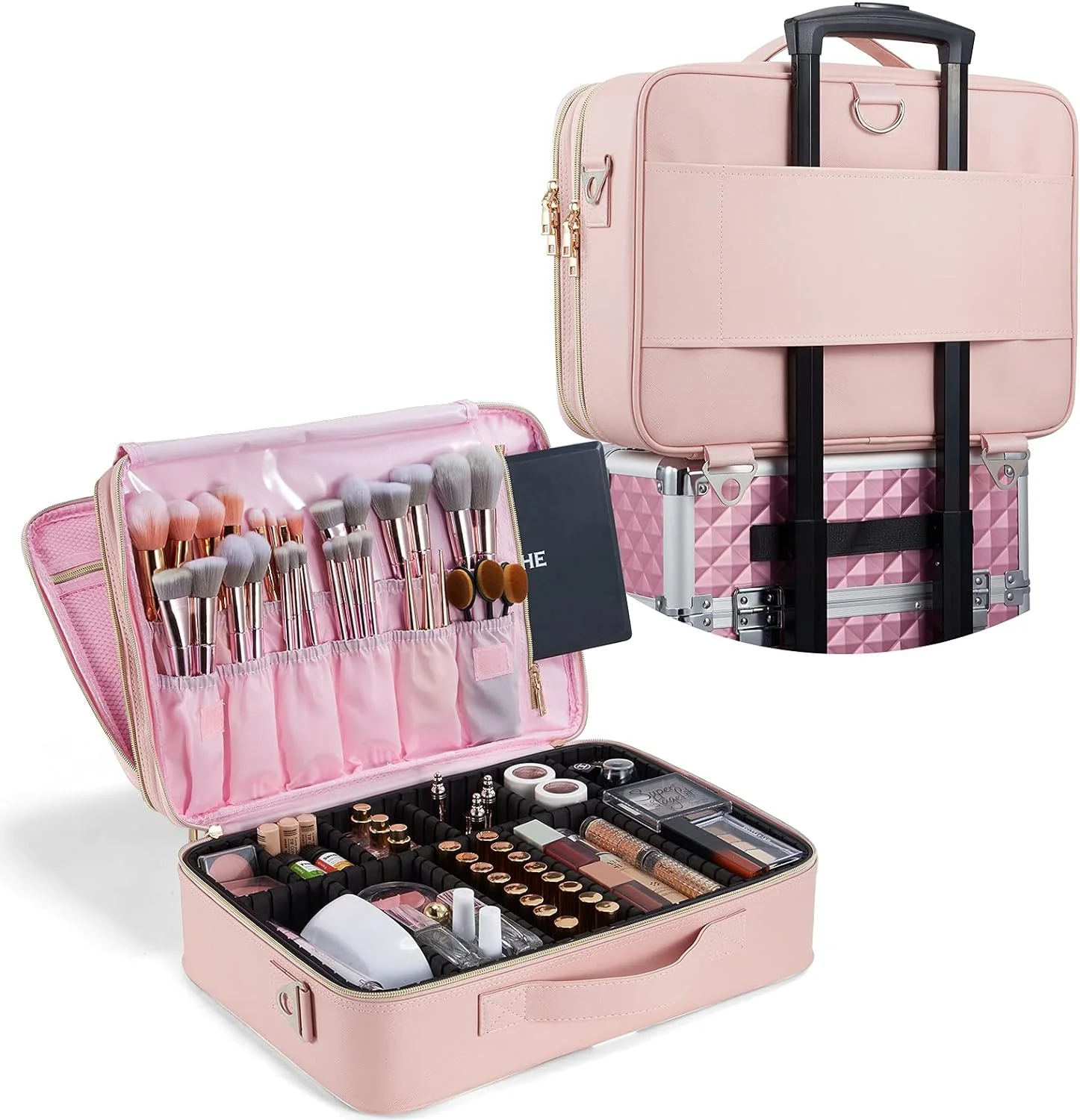 Joligrace Grosse Kosmetiktasche Schminktasche Reise Make up Tasche Kosmetikbeutel Make up Organizer - Image 2
