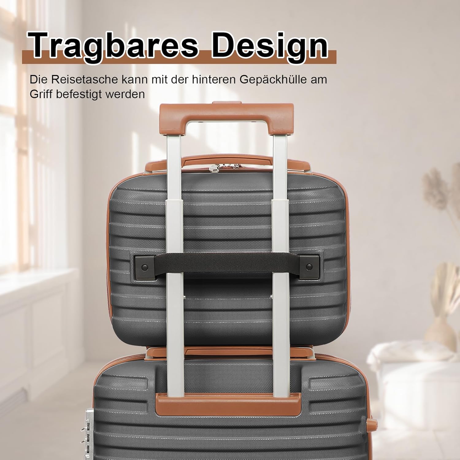Joyway Kofferset Reisekoffer Set 6tlg Hartschale mit Beautycase Kosmetikkoffe mit 4 Rollen und TSA-S - Image 4