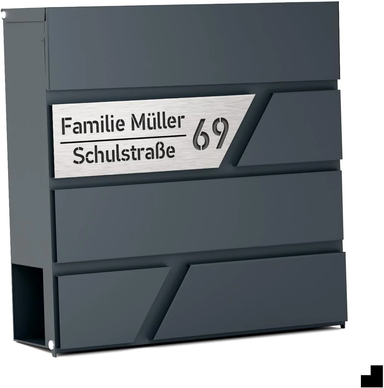 Julia Personalisierter Briefkasten Anthrazit (RAL7016) mit Zeitungsfach: Wetterbeständigkeit, Funkti - Image 6