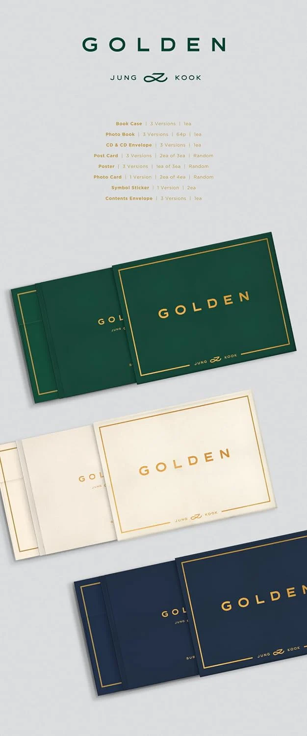 JUNGKOOK BTS - GOLDEN 1st Solo Album+Store Gift (3 ver. SET), 3 Ver. Set - Image 2