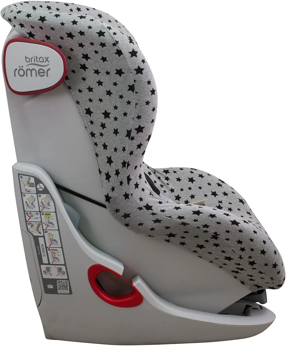 JYOKO Kids Bezug kompatibel mit Romer King II, Trifix (Black Star), Black Star - Image 3