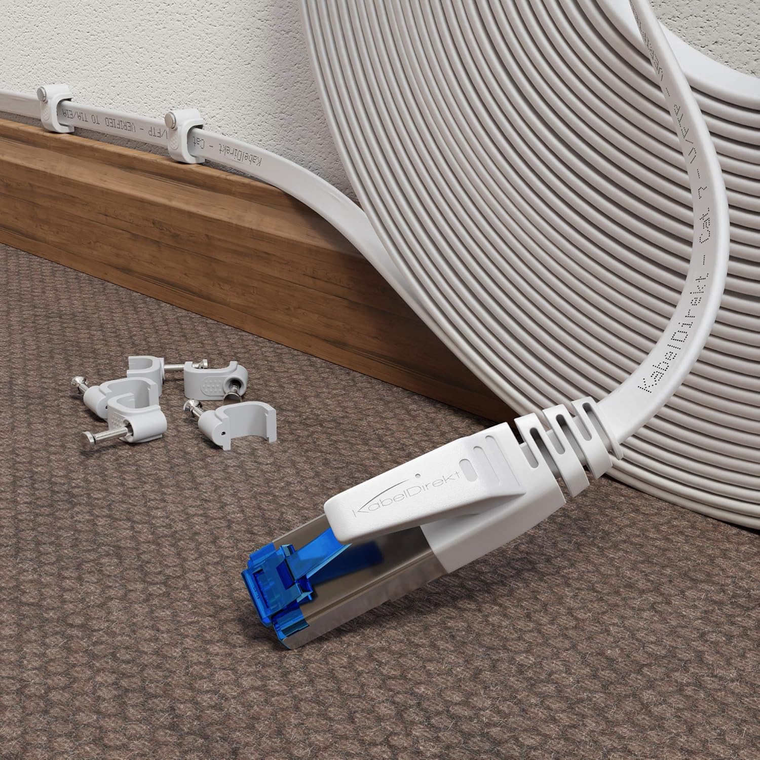 KabelDirekt – LAN Kabel flach, bruchfest konstruiert – 20m (CAT7 Kabel & Netzwerkkabel, 10 Gbit/s, b - Image 6
