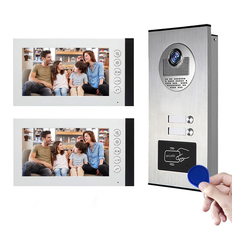 Kabelgebundenes Video Multifamily Apartment Intercom System, 2/3/6/8/10/12 Einheiten 7-Zoll Monitor