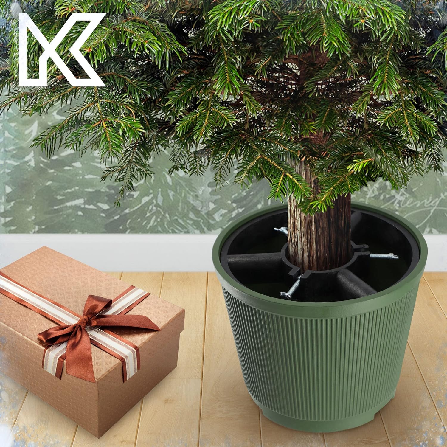 KADAX Weihnachtsbaumständer, Christbaumständer aus recycelten Kunststoff, Tannenbaumständer für eine - Image 7